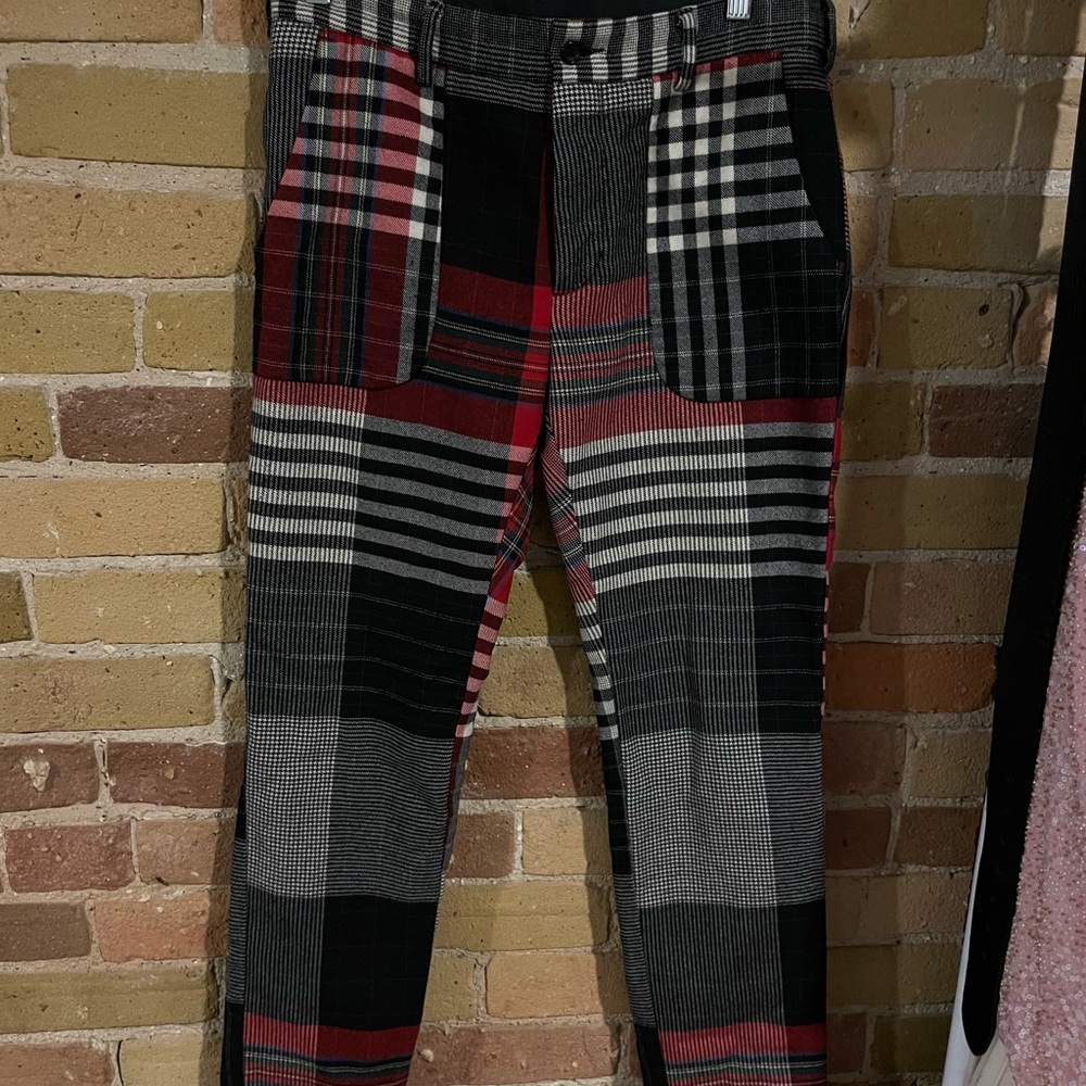 Engineered Garments Women’s Plaid Wool Pants - Black, Red, Gray